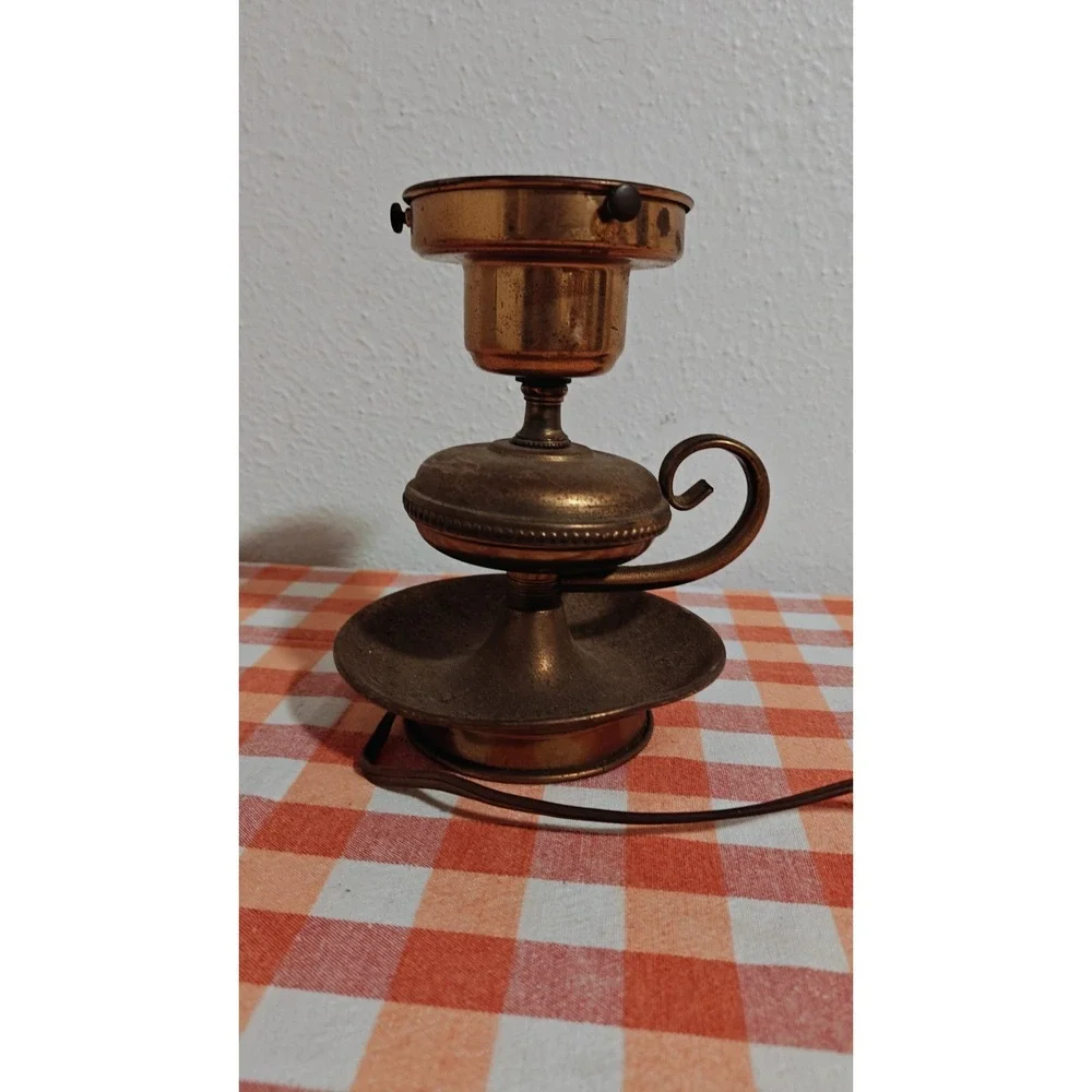 Antique Brass Whale oil Lamp Converted To electric Works!